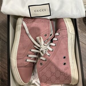 Gucci Women's Pink High-Top Sneakers
